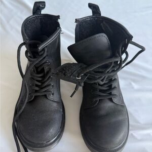 Little kids Dr. Martens Black Leather Boots
